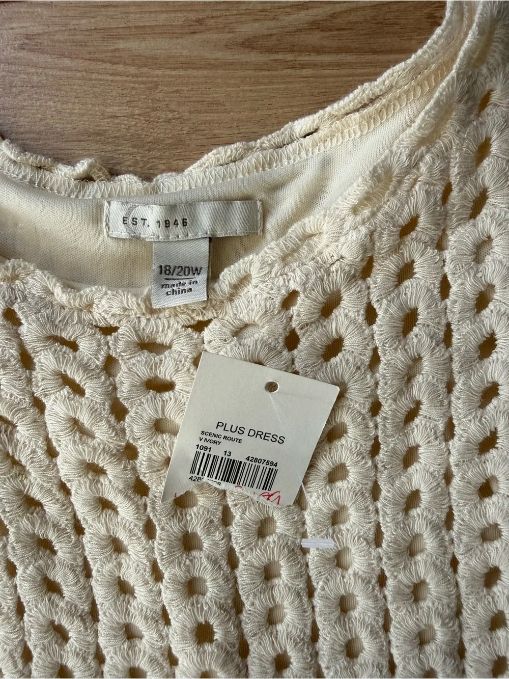 Cato Scenic Route Ivory Crochet Maxi Dress NWT Boho Sleeveless Plus Size 18/20W - Picture 3 of 6
